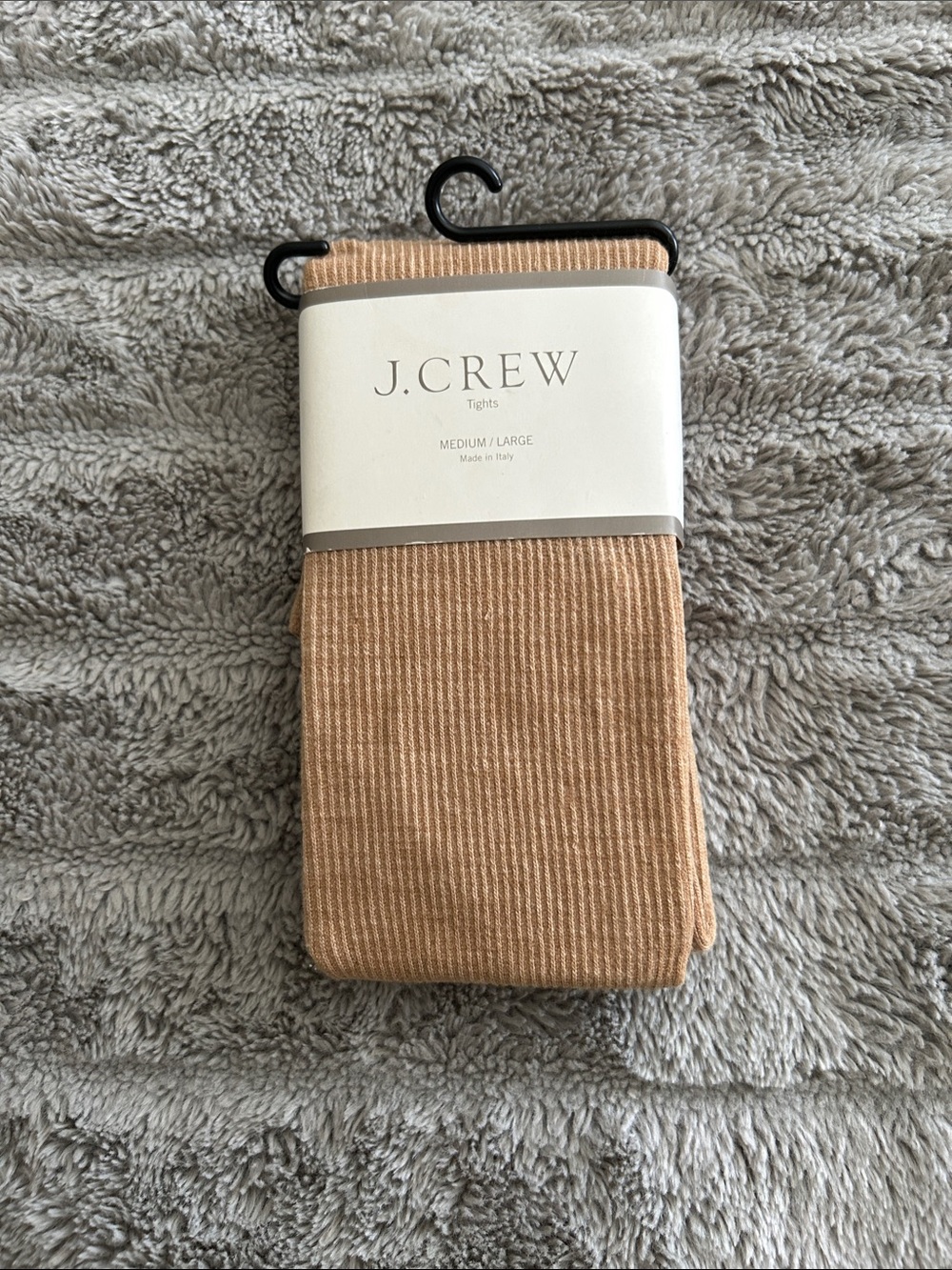 J. Crew Ribbed Tights in Camel Tan